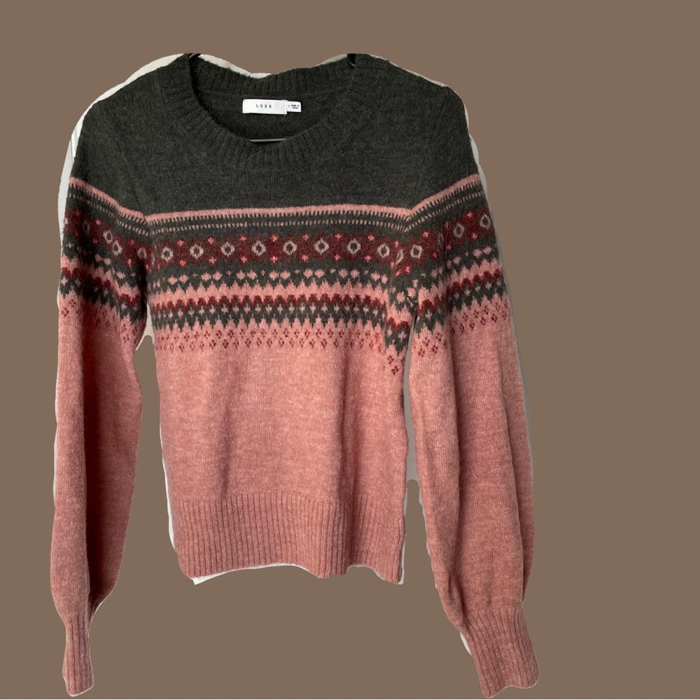 Lush Pink & Grey Sweater